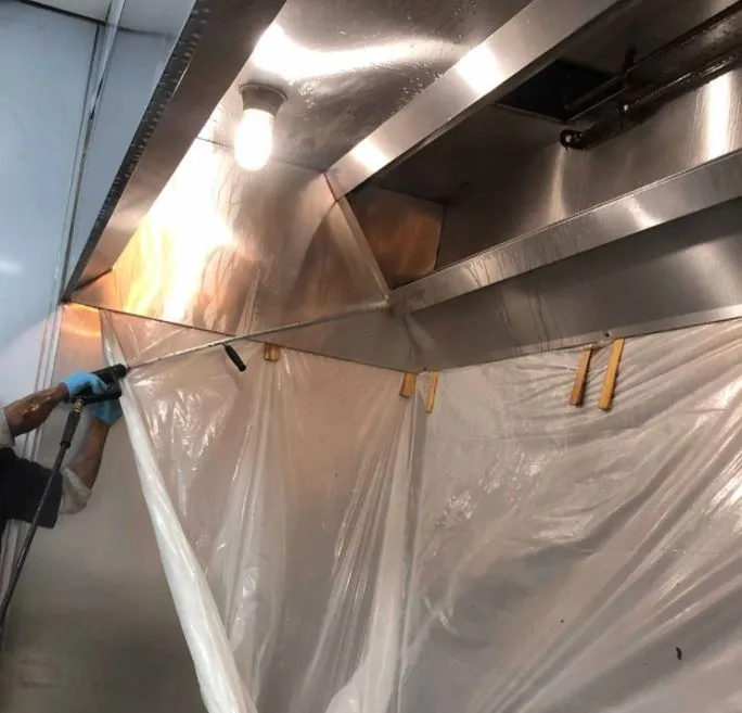 Clean commercial kitchen hood
